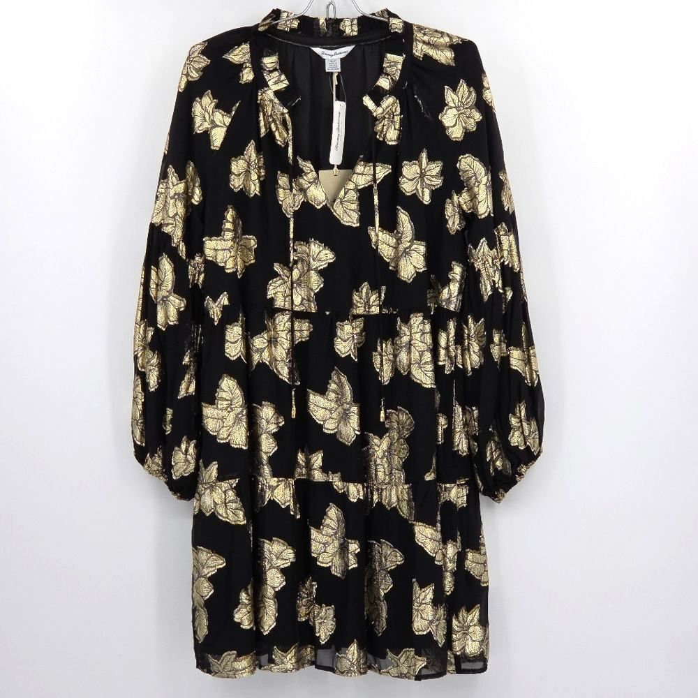 Tommy Bahama Shimmering Shores Tiered Dress Size Small Holiday Party Festive - Picture 2 of 9